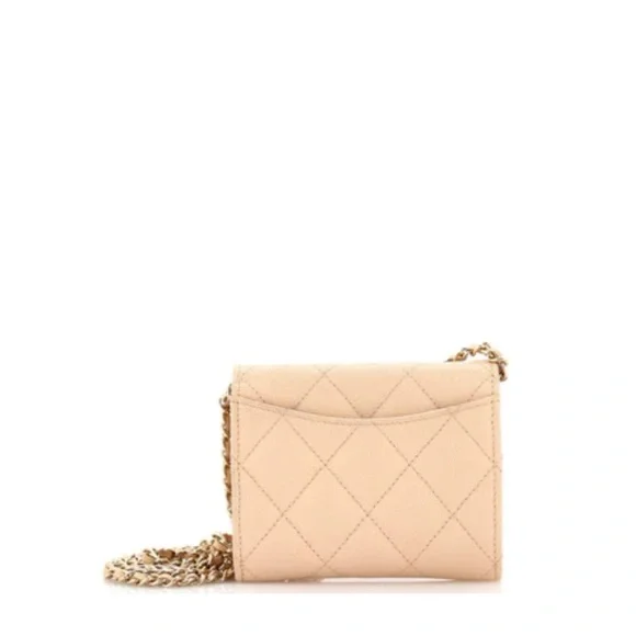 Chanel Classic Flap Card Holder on Chain Quilted Caviar Mini - Picture 3 of 7
